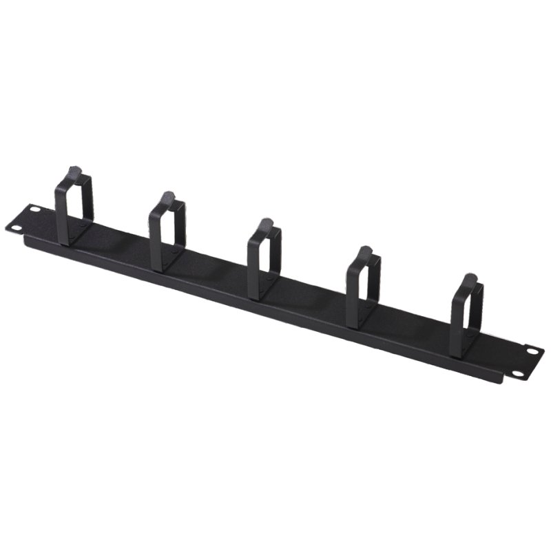 DIGITUS Rail de fixation 19", 1 unité de hauteur, 5 guides-câbles, gris clair